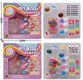 Unicorn Candy Beads+Hair Accessories Makeup Set (2 Mixed)   ITEM NO.： W058943