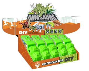 Dinosaur storage cart with DIY puzzle assembly dinosaur (long necked dragon)   ITEM NO.： W049046