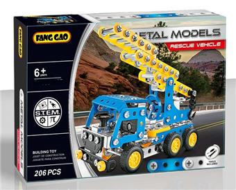Assemble metal blue ladder truck   ITEM NO.： W042492
