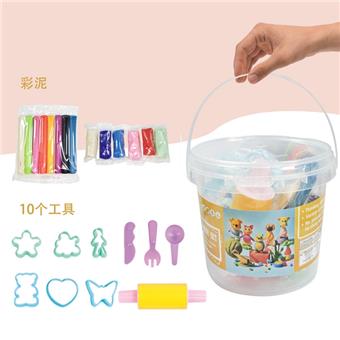 18PCS color clay set/small bucket/color random.   ITEM NO.： W053006