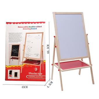 Wooden magnetic writing board with double-sided two in one lifting and painting board frame (picture size 39 * 59cm)   ITEM NO.： W049294