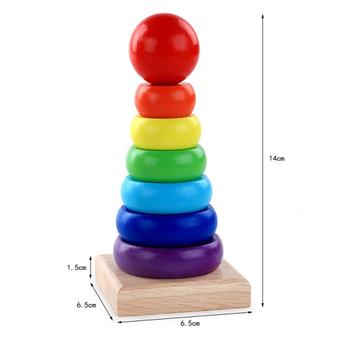 Conventional colored early education tower wooden toys   ITEM NO.： W049470