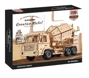 DIY wooden assembled recycled cement mixer truck   ITEM NO.： W042599