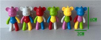 Colorful Violent Bear Keychain, 6-Color Mixed Collection   ITEM NO.： W048734