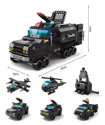 Police Explosion proof Car 1000pcs Building Blocks   ITEM NO.： W046019