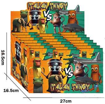 Shanhaijing Wooden Stick Man 24 pieces, tin bag display box with card and keychain   ITEM NO.： W055580