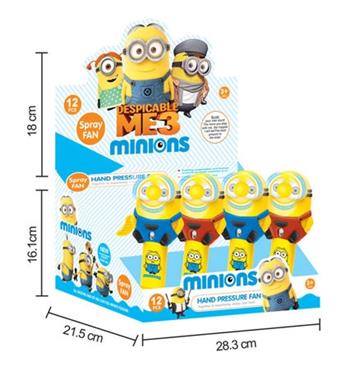 Minions Water Spray Hand Pressure Fan (12pcs/box)   ITEM NO.： W042130