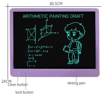 15 inch horizontal monochrome screen LCD electronic writing board drawing board graffiti drawing board handwriting board (CR2032 power pack * 1) monochrome clear installation   ITEM NO.： W056445