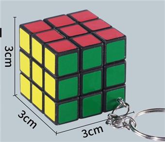 3.0CM Black C Magic Cube with Keychain (12PCS)   ITEM NO.： W042620