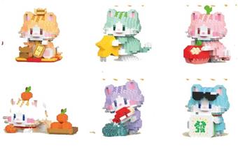6 Mixed Models of Zhaocai Cat   ITEM NO.： W045005