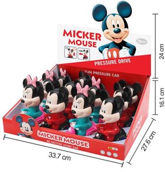 Mickey and Minnie Pressure Car (12pcs/box)   ITEM NO.： W042254