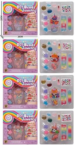 Ice Cream Cup Candy Beads+Hair Accessories Makeup Set (Four Types Mixed)   ITEM NO.： W058949