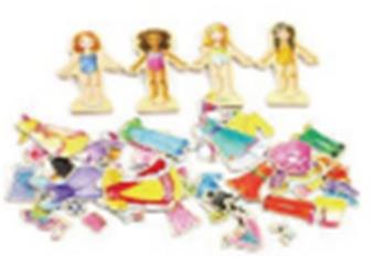 Playing time wooden magnetic changing clothes   ITEM NO.： W044277