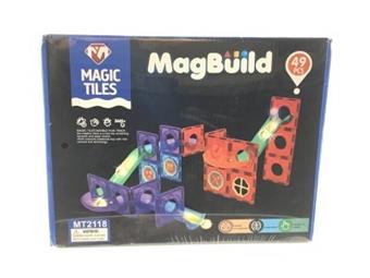 49 pieces of building blocks, track lights, ball bearings, and versatile magnetic plates   ITEM NO.： W043595