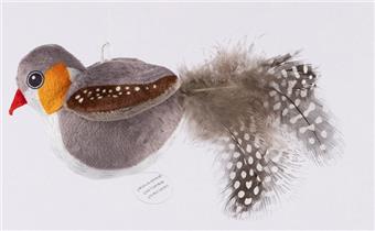 Pet toys, cat toys, plush toys called "Little Bird" series, simulation animals   ITEM NO.： W062512