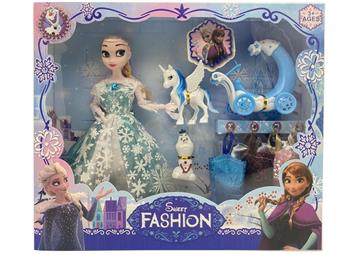 11.5-inch solid 9-joint Frozen Barbie with carriage, snow treasure, and hanging accessories   ITEM NO.： W055557