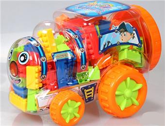 Q-version locomotive puzzle building block multi-color mixed weighing 350 grams (approximately 100-120PCS)   ITEM NO.： W046252