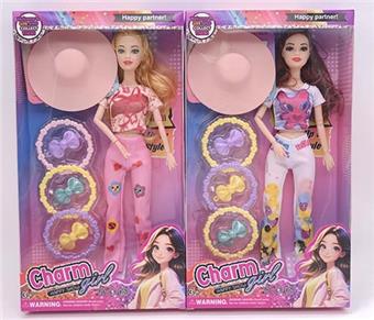 11.5-inch 9-joint body fashion Barbie with hat and wristband vacuum formed 2 mixed styles   ITEM NO.： W063011