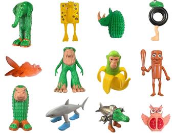 Shanhaijing wooden stick figurine 12 pieces in OPP bag   ITEM NO.： W055654
