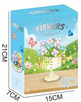 Peach Egg Potted Plant 283PCS - Flower Series   ITEM NO.： W060007