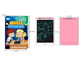 Pink 10 inch monochrome screen LCD writing board, drawing board with screen lock   ITEM NO.： W056960