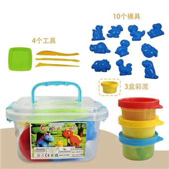 18PCS Dinosaur Clay Set/Color Random   ITEM NO.： W053017