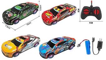 1: 24 four-way tensile graffiti alloy remote control car with lights   ITEM NO.： W060774