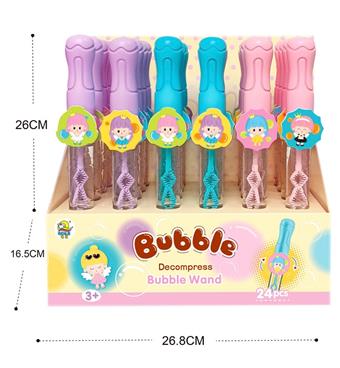 Girl's stress relieving bubble stick (3 colors mixed, 6 dolls) 24PCS   ITEM NO.： W042552