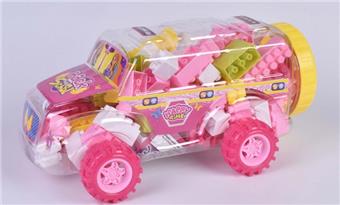 Girl Series - Small School Bus Puzzle Building Blocks   ITEM NO.： W045315