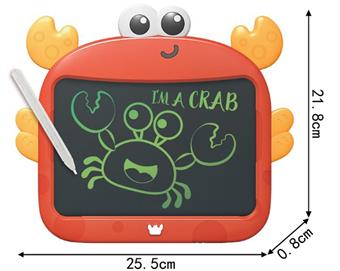 LCD writing board monochrome 8.5-inch English crab (with battery, screwdriver, and pen included)   ITEM NO.： W056605