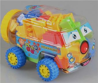 Mini school bus multi-color mixed weighing 100g (approximately 25 PCS)   ITEM NO.： W045367