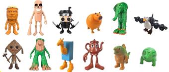 Shanhaijing wooden stick figurine 12 pieces in OPP bag   ITEM NO.： W055613