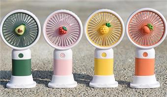 Fruit handheld fan (with base)   ITEM NO.： W041450