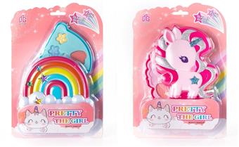 Nail comb disguised as toy rainbow unicorn horse DIY two-layer box   ITEM NO.： W057871