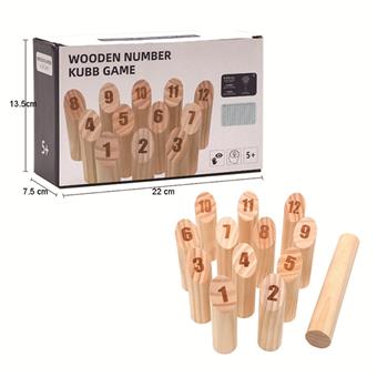 Wooden pillar throwing parent-child interactive game toy   ITEM NO.： W049659