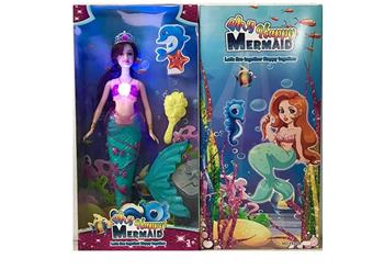 Disney 14 inch physical mermaid Barbie with lights, music, crown, comb combination, tail   ITEM NO.： W055485
