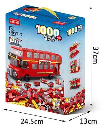 Double decker bus 1000pcs building blocks   ITEM NO.： W046015