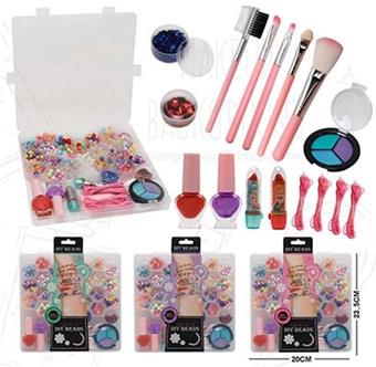 24 grid card slot iridescent beads+makeup (with built-in rope and no scissors)   ITEM NO.： W058976