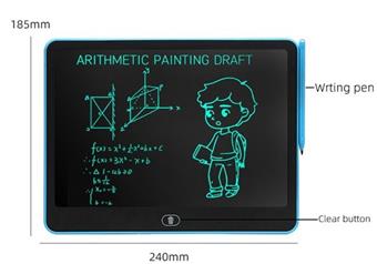 11 inch horizontal monochrome screen LCD electronic writing board drawing board graffiti drawing board handwriting board (CR2025 power pack * 1) monochrome clear installation   ITEM NO.： W056438
