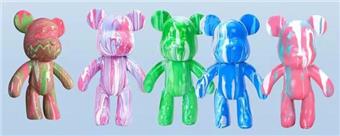 DIY painted teddy bear, handmade doodle teddy bear ornament, keychain, blind box, draw and play, 12pcs/box   ITEM NO.： W048997