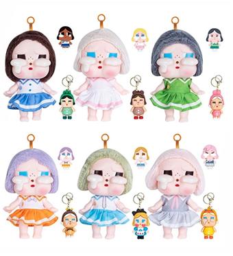 8-inch full body vinyl POPMART Bubble Mart Crying Baby Sunset Song Series CRY BABY Tears Factory Flying Female Police Plush Doll with Keychain Accessories   ITEM NO.： W048586