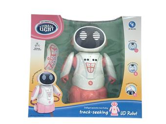 Intelligent tracking fingerprint sensing robot/(included) body built-in lithium battery 3.7V 400mAh (not included) remote control 2 × 1.5V disposable battery/white pink, white powder blue mixed color   ITEM NO.： W055015