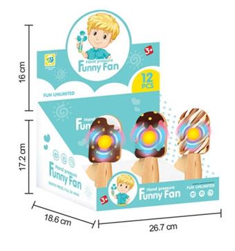 Cute popsicle hand-held fan 12pcs (12pcs/box)   ITEM NO.： W042128