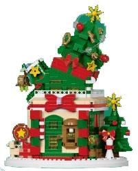 909PCS Christmas Tree Hut Lighting Edition - Micro Particle Building Blocks   ITEM NO.： W044650