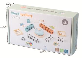 Wooden bell with word building block toy for battles   ITEM NO.： W049647