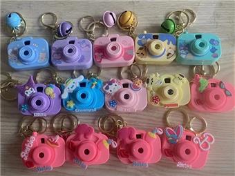 Cartoon cute bunny projection camera toy creative car keychain backpack pendant couple small gift wholesale   ITEM NO.： W048453