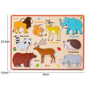 Wooden magnetic animal puzzle children's puzzle toy   ITEM NO.： W049498