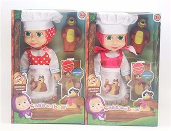 10 inch empty body with music IC chef Martha doll with chef hat+apron+bear 2 mixed styles   ITEM NO.： W062978