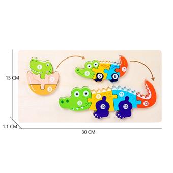 Wooden crocodile growth and evolution puzzle   ITEM NO.： W049386