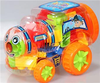 Q-version locomotive puzzle building blocks mixed in multiple colors (24PCS)   ITEM NO.： W046253